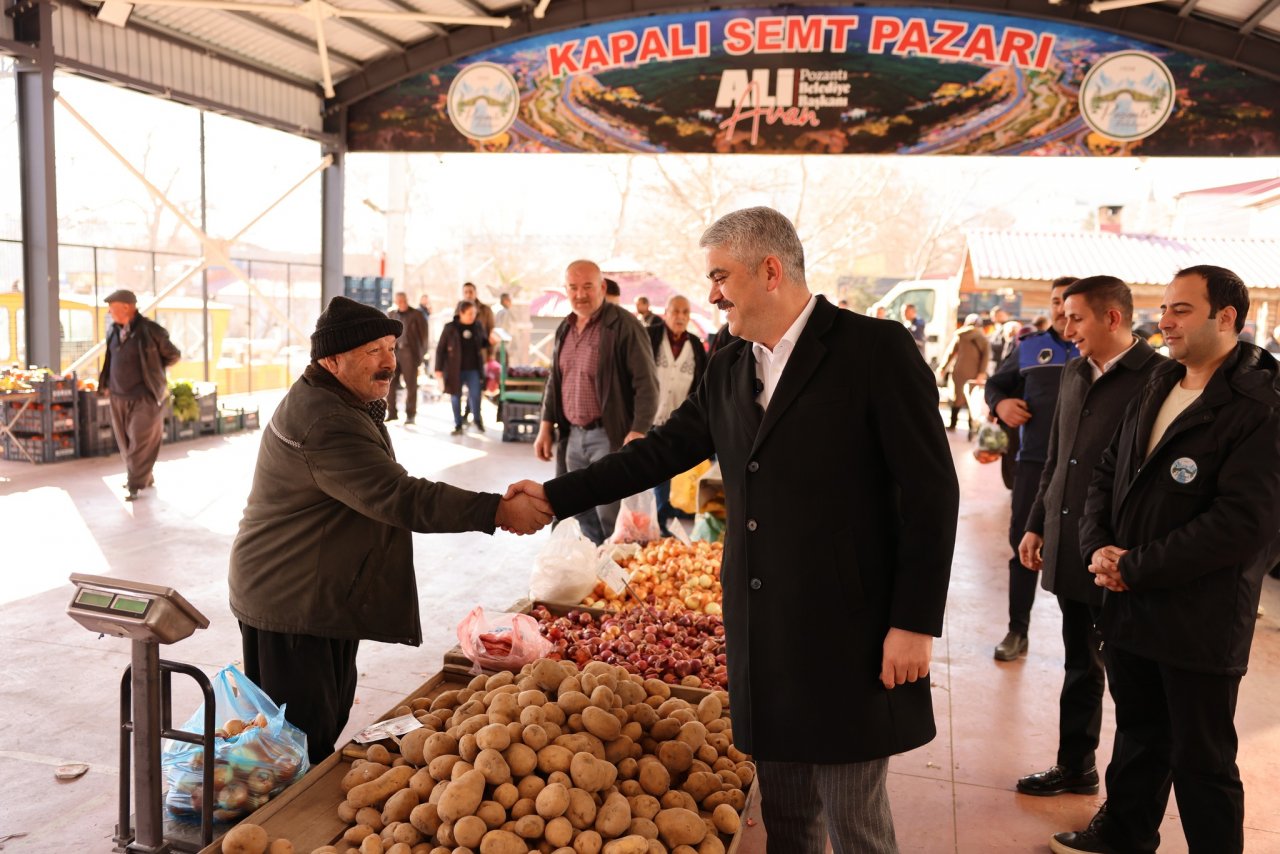 Pozantı Belediye Başkanı Ali Avan, Kapalı Semt Pazarını Ziyaret Etti