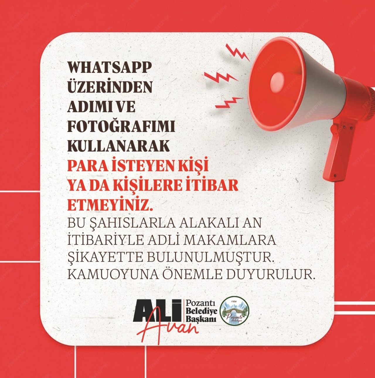 BAŞKAN AVAN’DAN DOLANDIRICILARA İTİBAR ETMEYİN UYARISI